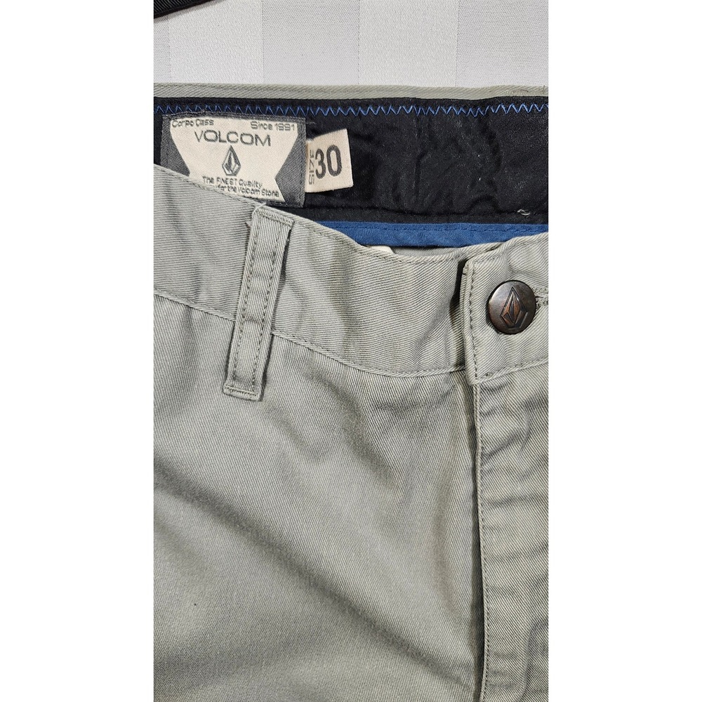 Lot 3 Y2K Volcom Stone Mens Shorts Skater Emo Pinstripe Khaki Size 28 & 30 0029 - Picture 4 of 11